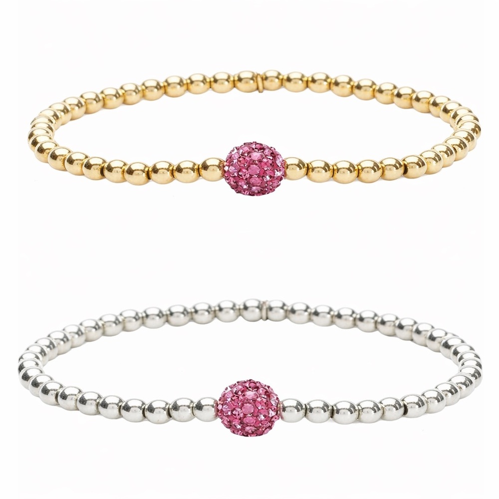 Hand Crafted Pink Frosted Bead Bracelets - Picture 4 of 5